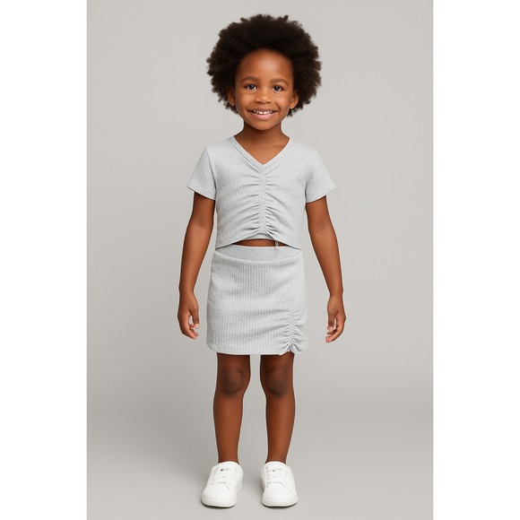 Avant-Garde 3D Girl Skirt Suit 2-Piece Set – Grey‎ Size 8-9 Years - Picture 1 of 7